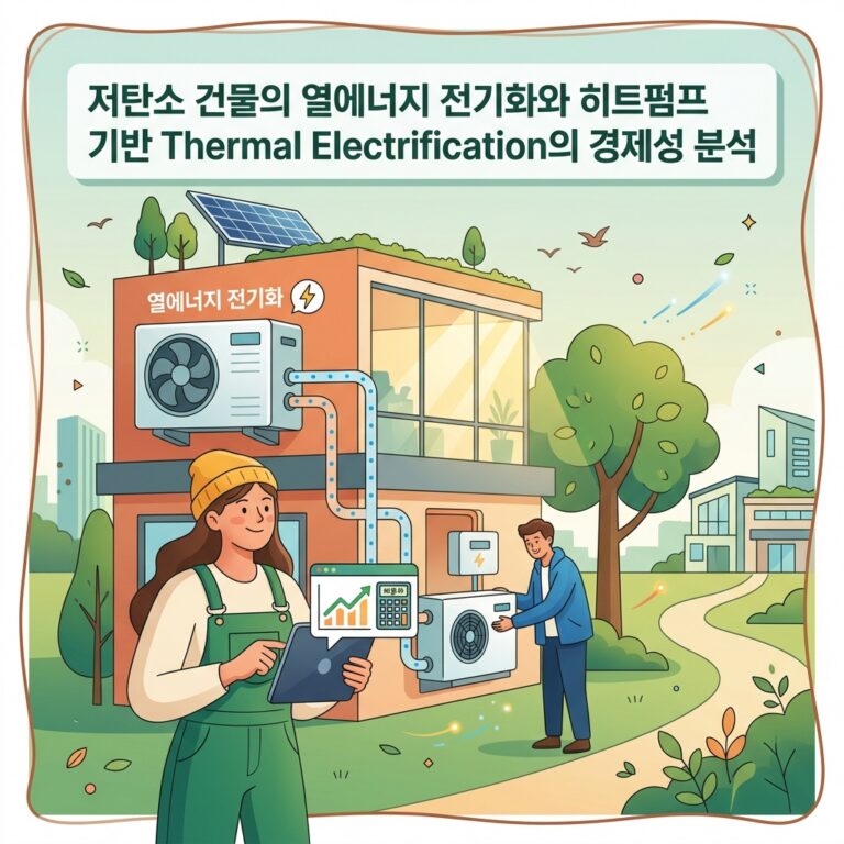 ai thumbnail illustration 저탄소 건물의 열에너지 전기화와 히트펌프 기반 Thermal Electrification의 경제성 분석 1787324710