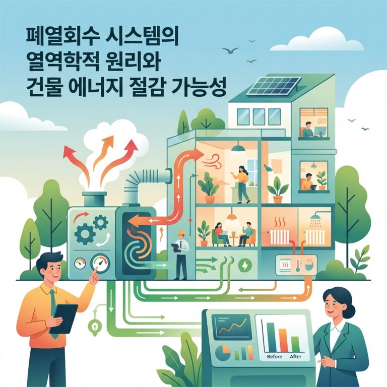 ai thumbnail illustration 폐열회수 시스템의 열역학적 원리와 건물 에너지 절감 가능성 1787582050