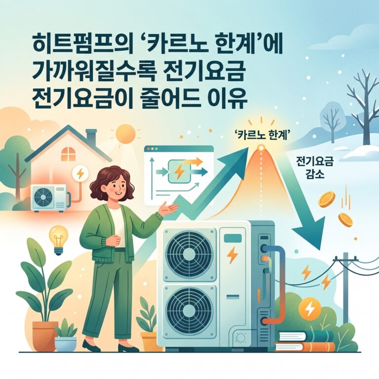 ai thumbnail illustration 히트펌프의 ‘카르노 한계에 가까워질수록 전기요금이 줄어드는 이유 1787495654