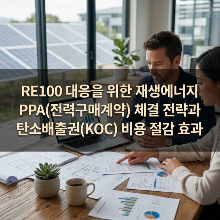 ai thumbnail photography RE100 대응을 위한 재생에너지 PPA전력구매계약 체결 전략과 탄소배출권KOC 비용 절감 효과 1787238201