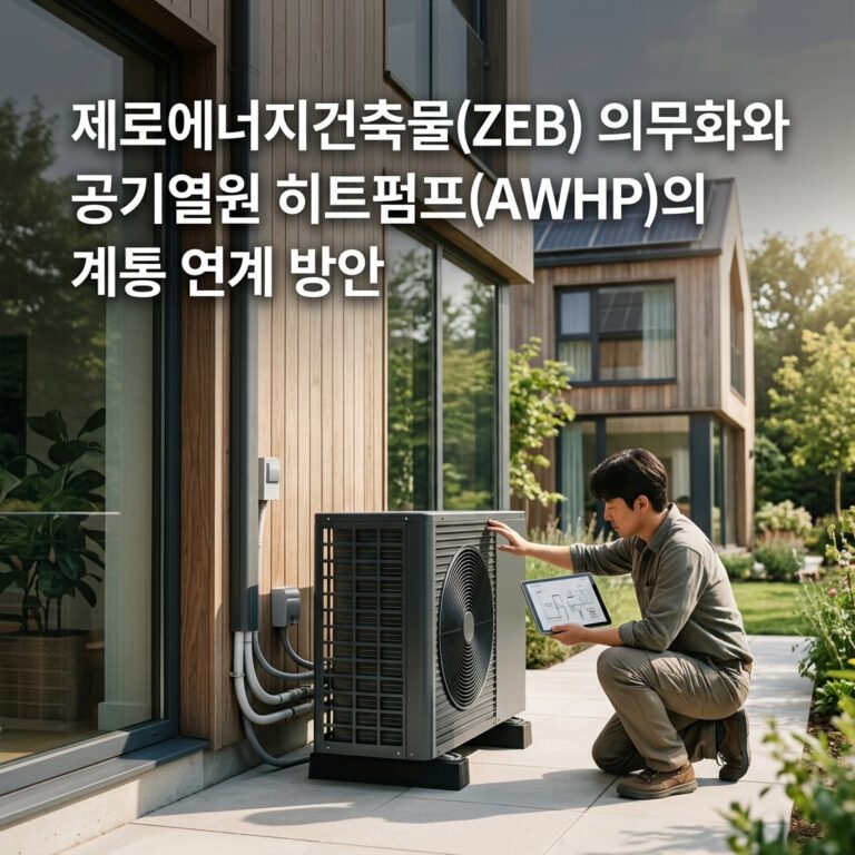 ai thumbnail photography 제로에너지건축물ZEB 의무화와 공기열원 히트펌프AWHP의 계통 연계 방안 1787153585