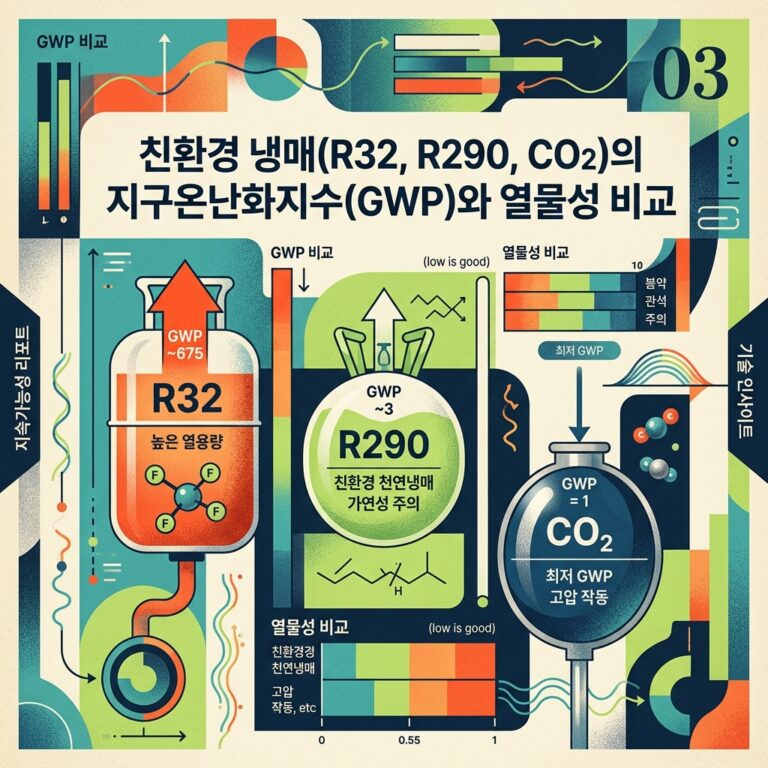 ai thumbnail poster 친환경 냉매R32 R290 CO2의 지구온난화지수GWP와 열물성 비교 1786773874