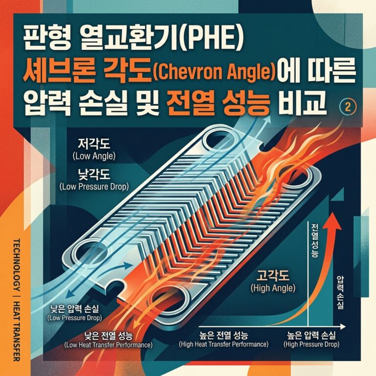 ai thumbnail poster 판형 열교환기PHE 셰브론 각도Chevron Angle에 따른 압력 손실 및 전열 성능 비교 1786943065