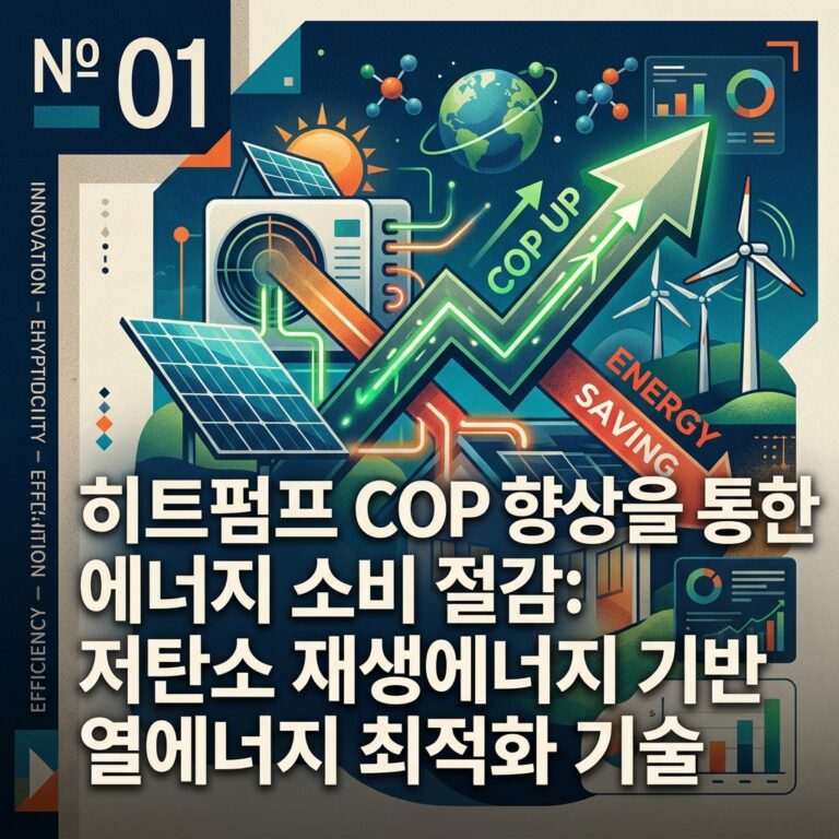 ai thumbnail poster 히트펌프 COP 향상을 통한 에너지 소비 절감 저탄소 재생에너지 기반 열에너지 최적화 기술 1787664585