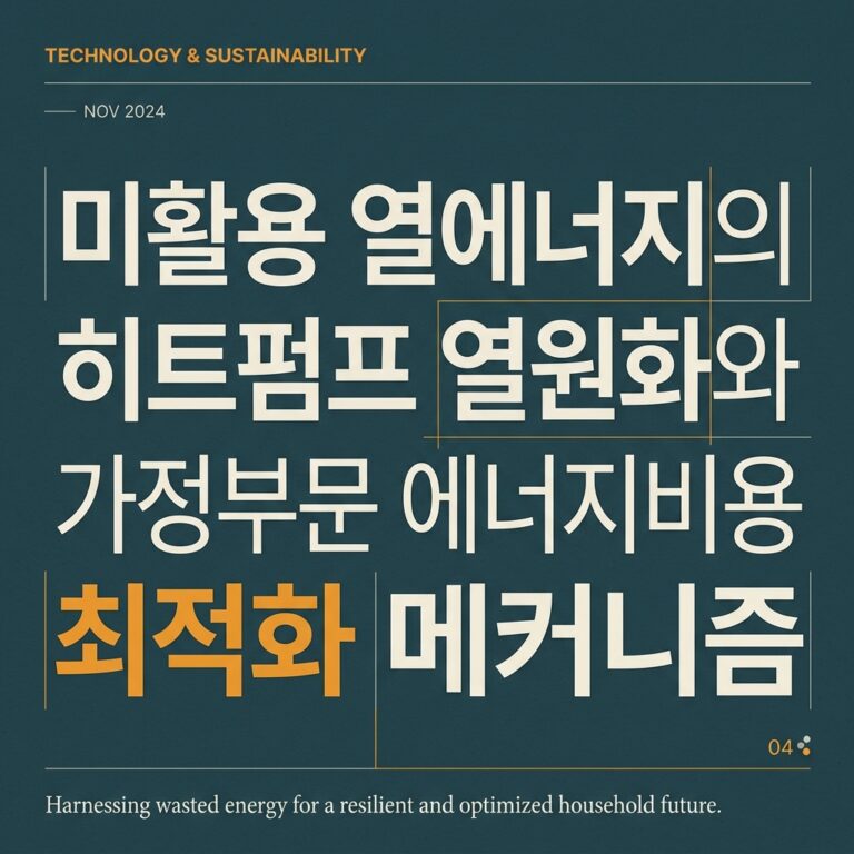 ai thumbnail typography 미활용 열에너지의 히트펌프 열원화와 가정부문 에너지비용 최적화 메커니즘 1787753783