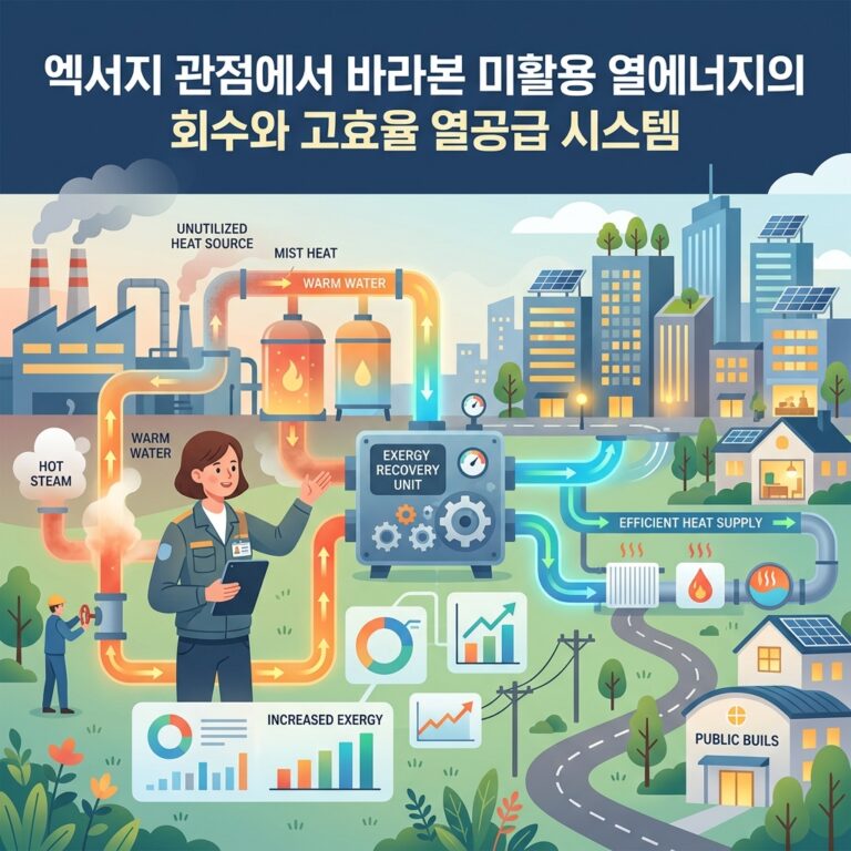ai thumbnail illustration 엑서지 관점에서 바라본 미활용 열에너지의 회수와 고효율 열공급 시스템 1788874675