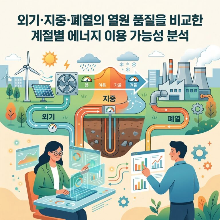 ai thumbnail illustration 외기·지중·폐열의 열원 품질을 비교한 계절별 에너지 이용 가능성 분석 1788443415