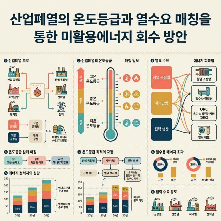 ai thumbnail infographic 산업폐열의 온도등급과 열수요 매칭을 통한 미활용에너지 회수 방안 1788271611