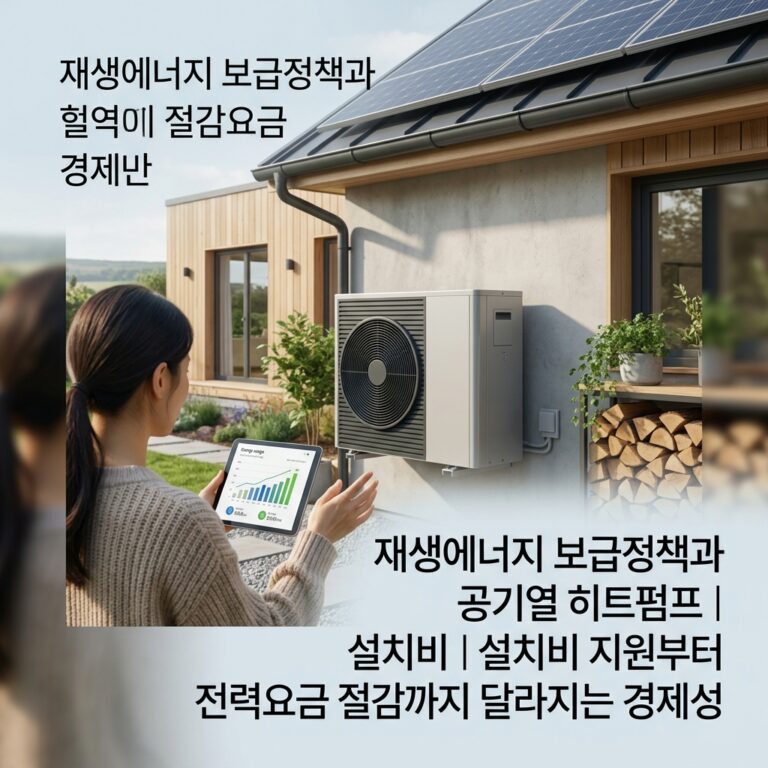 ai thumbnail photography 재생에너지 보급정책과 공기열 히트펌프｜설치비 지원부터 전력요금 절감까지 달라지는 경제성 1790000431