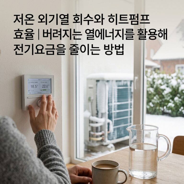 ai thumbnail photography 저온 외기열 회수와 히트펌프 효율｜버려지는 열에너지를 활용해 전기요금을 줄이는 방법 1789051053