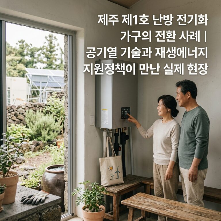 ai thumbnail photography 제주 제1호 난방 전기화 가구의 전환 사례｜공기열 기술과 재생에너지 지원정책이 만난 실제 현장 1790082537