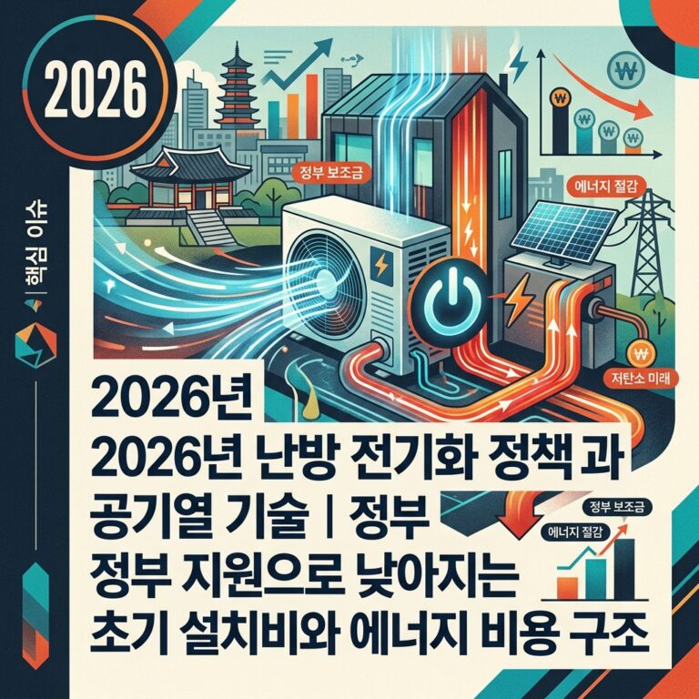 ai thumbnail poster 2026년 난방 전기화 정책과 공기열 기술｜정부 지원으로 낮아지는 초기 설치비와 에너지 비용 구조 1790000181