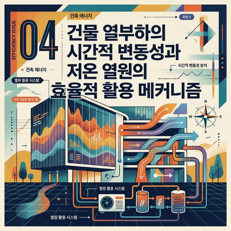 ai thumbnail poster 건물 열부하의 시간적 변동성과 저온 열원의 효율적 활용 메커니즘 1788221215