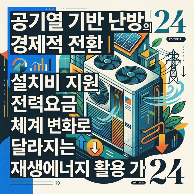 ai thumbnail poster 공기열 기반 난방의 경제적 전환｜설치비 지원과 전력요금 체계 변화로 달라지는 재생에너지 활용 가치 1790082320