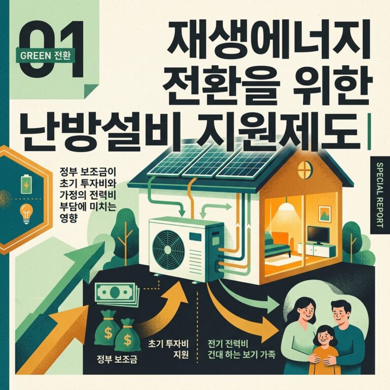 ai thumbnail poster 재생에너지 전환을 위한 난방설비 지원제도｜정부 보조금이 초기 투자비와 가정의 전력비 부담에 미치는 영향 1790082121